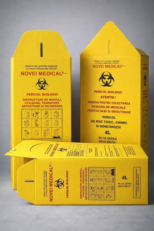 Cutie colectoare din carton cu sac de polipropilenă pentru incinerare 10l